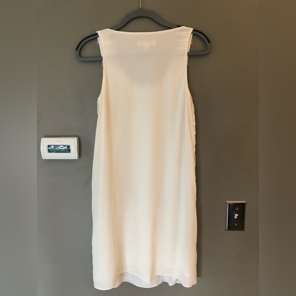 ERIN BY ERIN FETHERSTON Ivory Beaded & Sequins Checkered Dress Size 2 *FLAW* - Picture 4 of 10